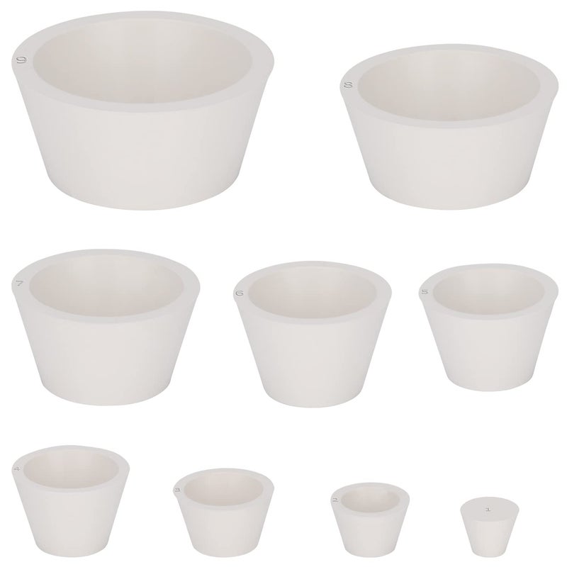 FunChem Filter Adapter Cones, 9 Pack White Wear-Resisting Tapered Collar Rubber Stopper Buchner Funnel Flask Cones Adapter Set, Smooth Surface, White - Image 1